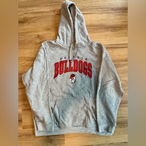 Russell Gray Georgia Bulldogs Hoodie with Red Accents